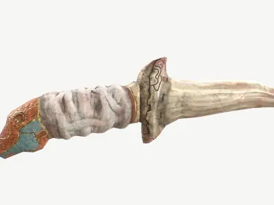 Bone Dagger Low-poly 3D model