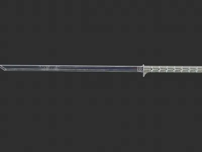 Sci-fi katana and knife Low-poly 3D model
