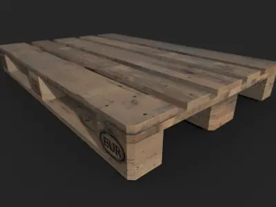 Industrial wooden pallet Low-poly 3D model purchase
