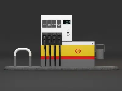 Shell Gas Pump 3D model
