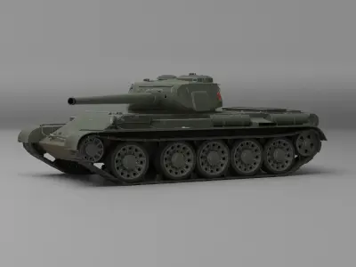 T-54 First prototype medium tank 3D model