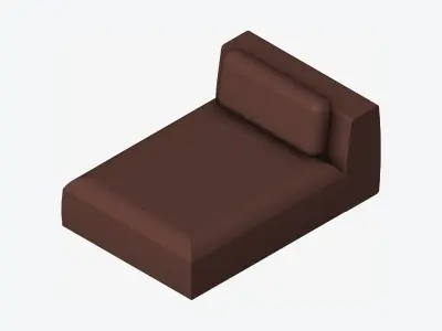 Seat - Sofa - Simplicity - Chaise - No Arm Low-poly 3D model