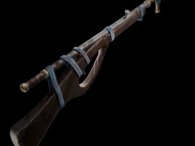 Rust Handmade Rifle Low-poly 3D model