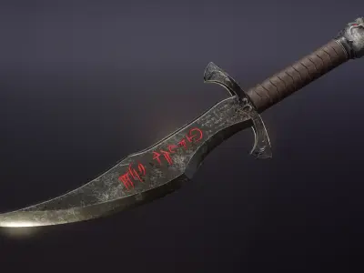 Black Dagger Low-poly 3D model