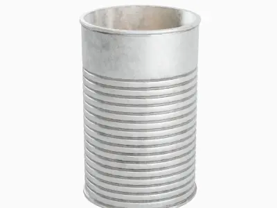 Tin Can Set Low-poly 3D model