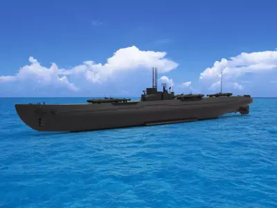 Japanese submarine  3D model