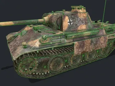 Panther tank Low-poly 3D model