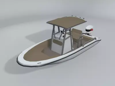 Fishing Motor Boat Boston Whaler 2  LOWEST Low-poly 3D model