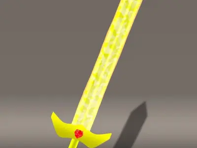 Golden Sword Free low-poly 3D model