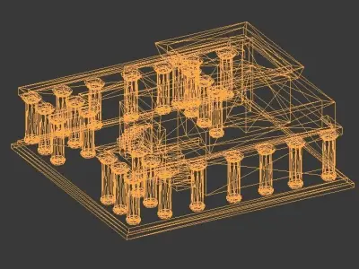 Bronze Age Greek and Mycenanean buildings Low-poly 3D model