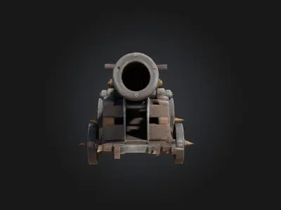 Stylized Medieval Cannon 3D model