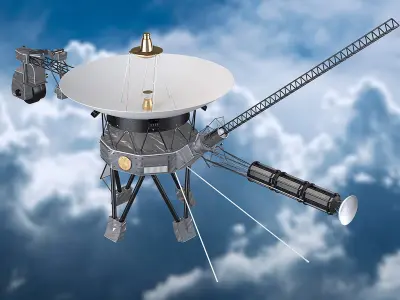 Voyager 1 gold lamp 3D model