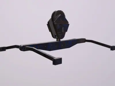 Crane Winch Low-poly 3D model