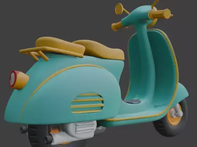 Vintage Retro Scooter 3D Model 3D model shop