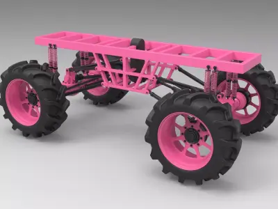 Chassis for Mud truck 3D model