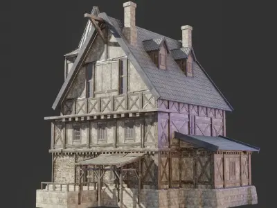 Medieval House 02 Free 3D model
