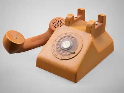 Old Rotary Phone - Retro Dial Telephone Low-poly 3D model