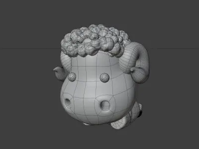 Cute Sheep 3D Illustration 3D model purchase