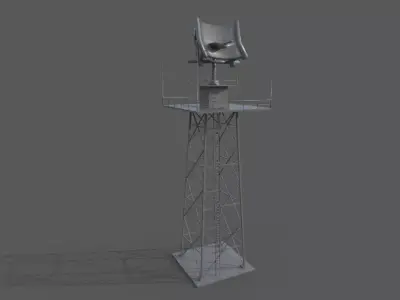 Radar Tower Free low-poly 3D model