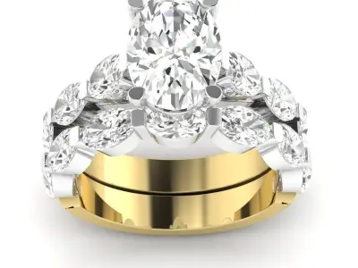 wedding ring set 3D model