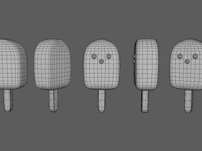 LowPoly Kawaii Sloth Ice Cream Low-poly 3D model