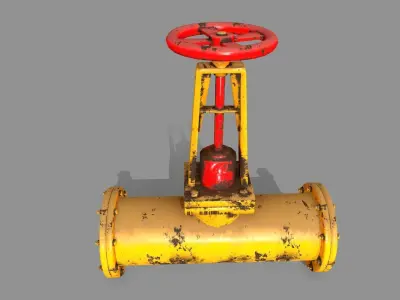 pipe set valve Low-poly 3D model