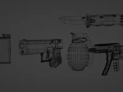 Tactical Weaponry Essentials Pack  3D Low Poly Game Ready Models Free low-poly 3D model