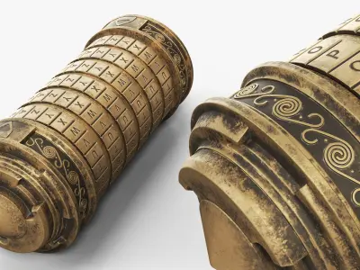 Vintage Da Vinci Cryptex Letter Combination Lock 3D model