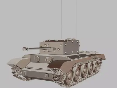 Cromwell B British Cruiser Tank WWII 3D Printable  3D print model