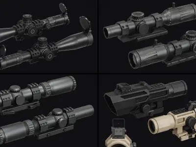 Weapon Sights Pack Low-poly 3D model