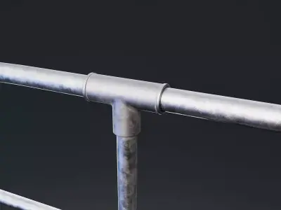 Metal Pipe Railing Low-poly 3D model