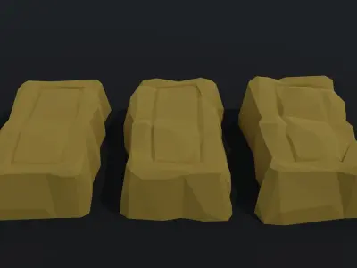 Cartoon fantasy ingots Polygonal Style Low-poly 3D model