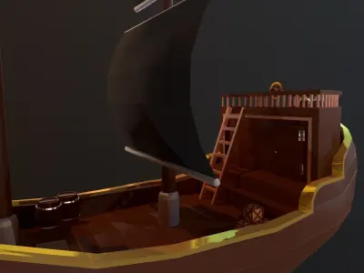 Pirate ship  Low-poly 3D model purchase