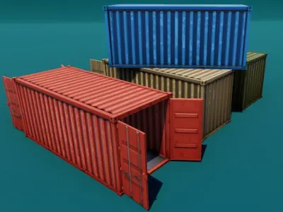 Shipping Cargo Container Stylized Low-poly 3D model