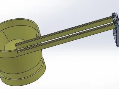Vibration disc blocking mechanism 3D model