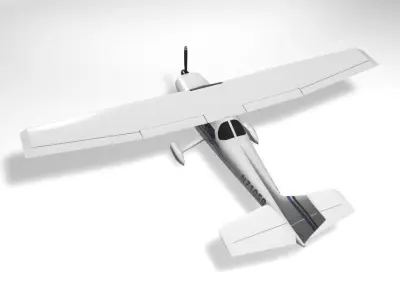 Cessna 172 Skyhawk Aircraft Low-poly 3D model