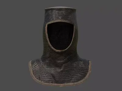 Chainmail medieval helmet 3D model