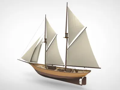Historical sailing pinishi  3D model