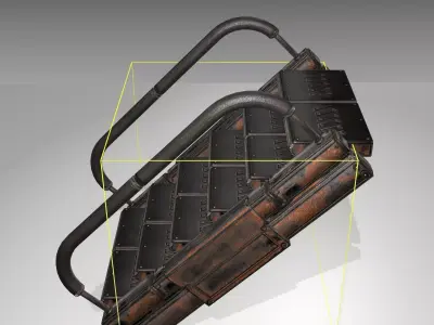 Futuristic Stairs - 7 - Rusty Textures Low-poly 3D model