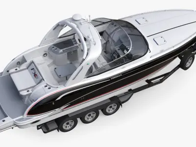 Formula 350 FX Luxury Sport Boat and Trailer Phoenix 3D model