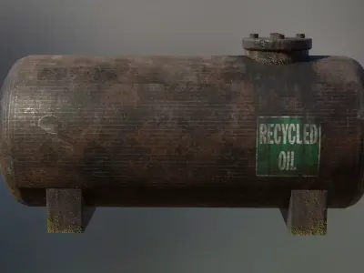 Industrial recycled oil storage tank 3D model