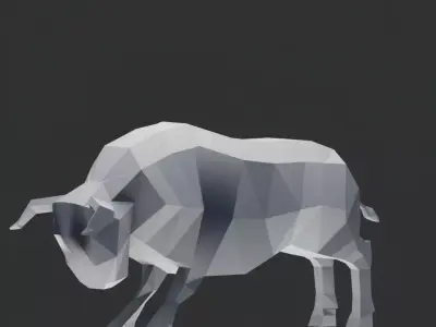 low poly bull Free low-poly 3D model