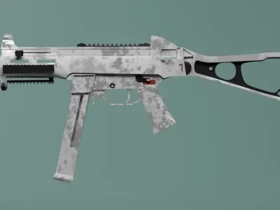 smg45 gun Low-poly 3D model