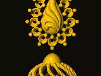 jumka golden ornament 3D print model order