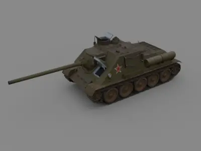 Su 100  tank destroyer  Soviet Summer camo Free 3D model
