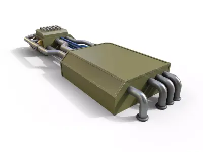 Industrial piping system Low-poly 3D model