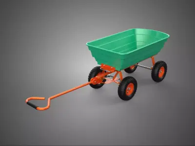 BEACH SAND SEA UTILITY CART WAGON TRAILER TROLLEY DOLLY TRUCK PL 3D model