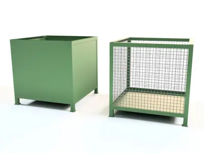 Industrial material crates Low-poly 3D model