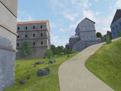 Cliffside Village 3D model