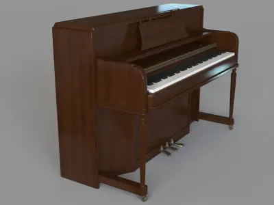 Old Vintage Upright Piano 3D model